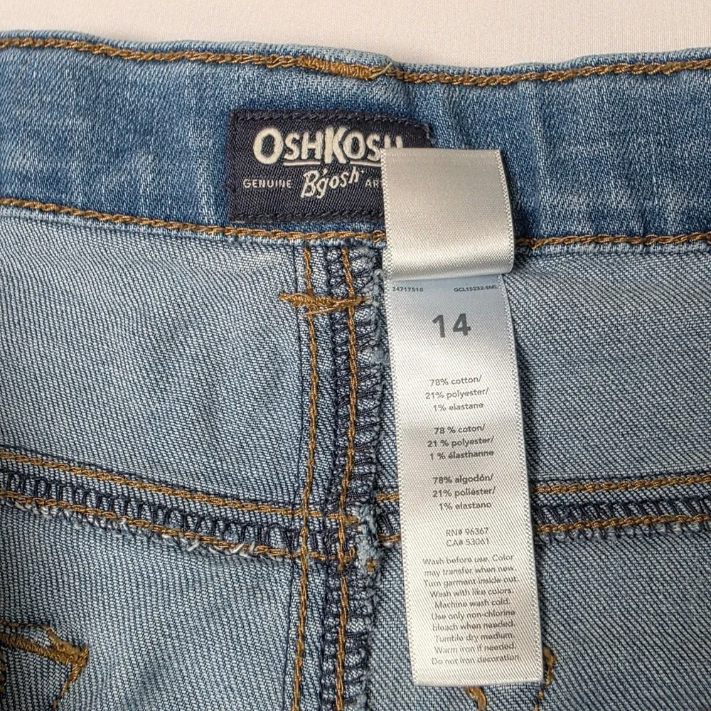 OshKosh B'gosh‎ Jeans Boys Size 14 Blue Straight Leg Distressed Stretch